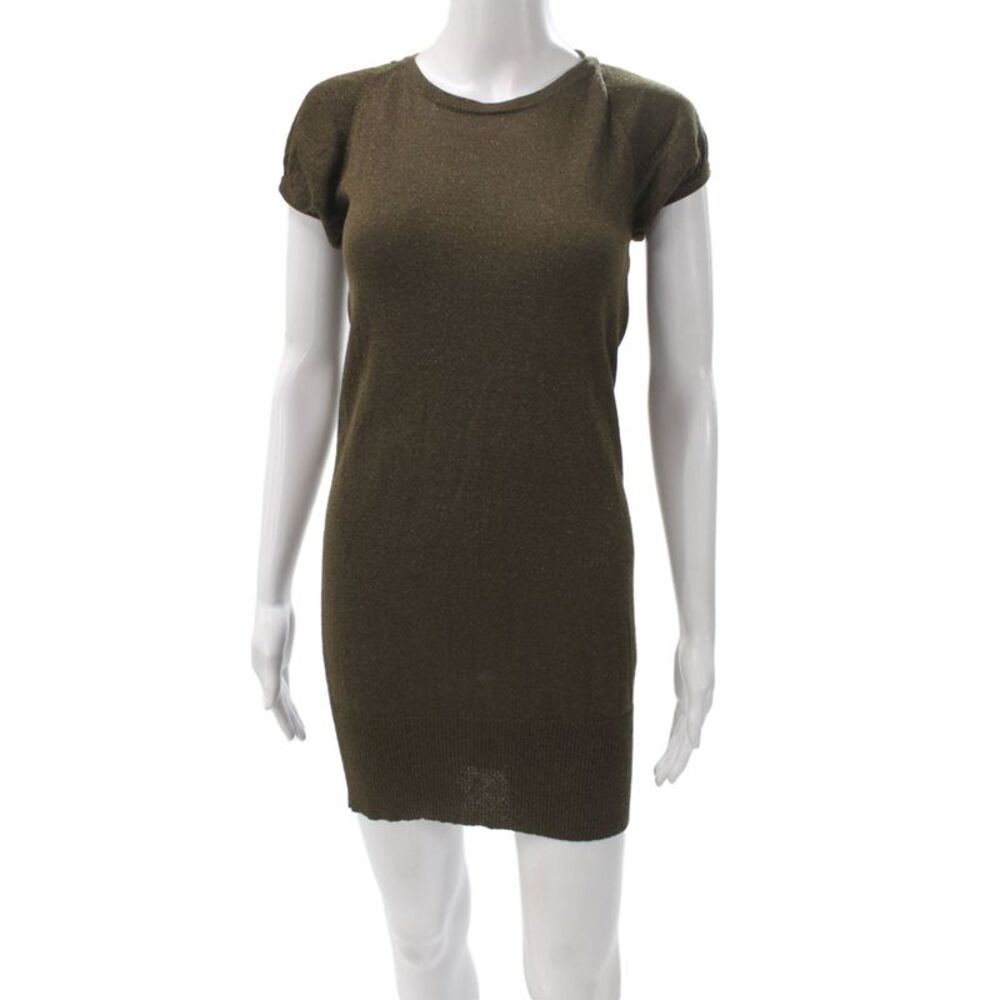 French Connection Womens Sweater Dress Green Short Sleeve Crew Neck Size 2